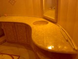Мебель для ванной комнаты в комплексе из агломрамора - столешница+раковина+фасады+рамка для зеркала