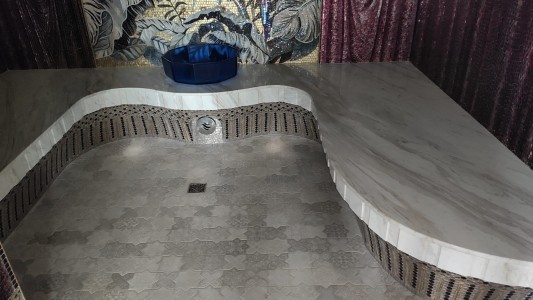 Лежак из мрамора для турецкой бани - Мрамор VOLOKAS(7328) - октябрь 2021