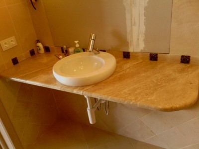 Столешница для ванной с упором из камня - Мрамор DAINO REALE(1025) - февраль 2013